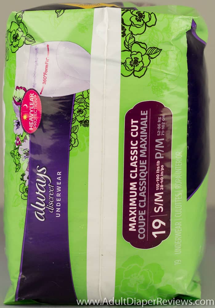 Always Discreet Underwear Small Medium Bag Left