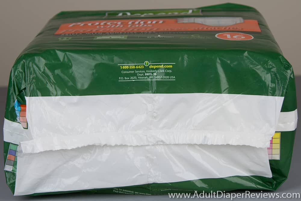 Bottom of Bag Depend Adult Diapers