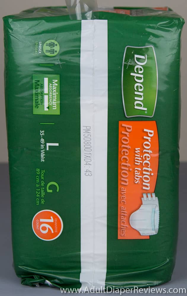 Right Side of Depend Large Package