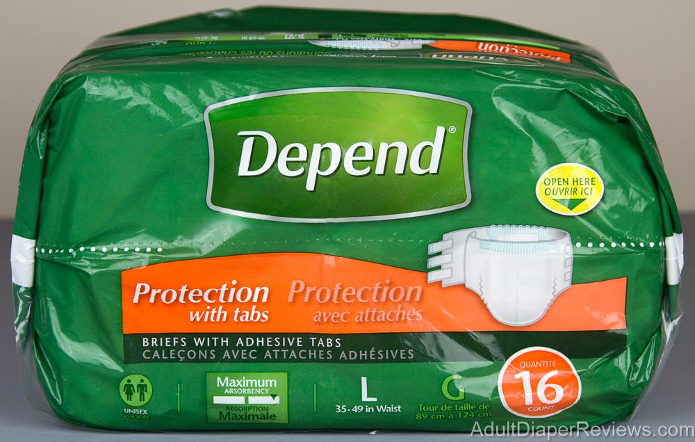 Top of Depend Fitted Briefs Bag