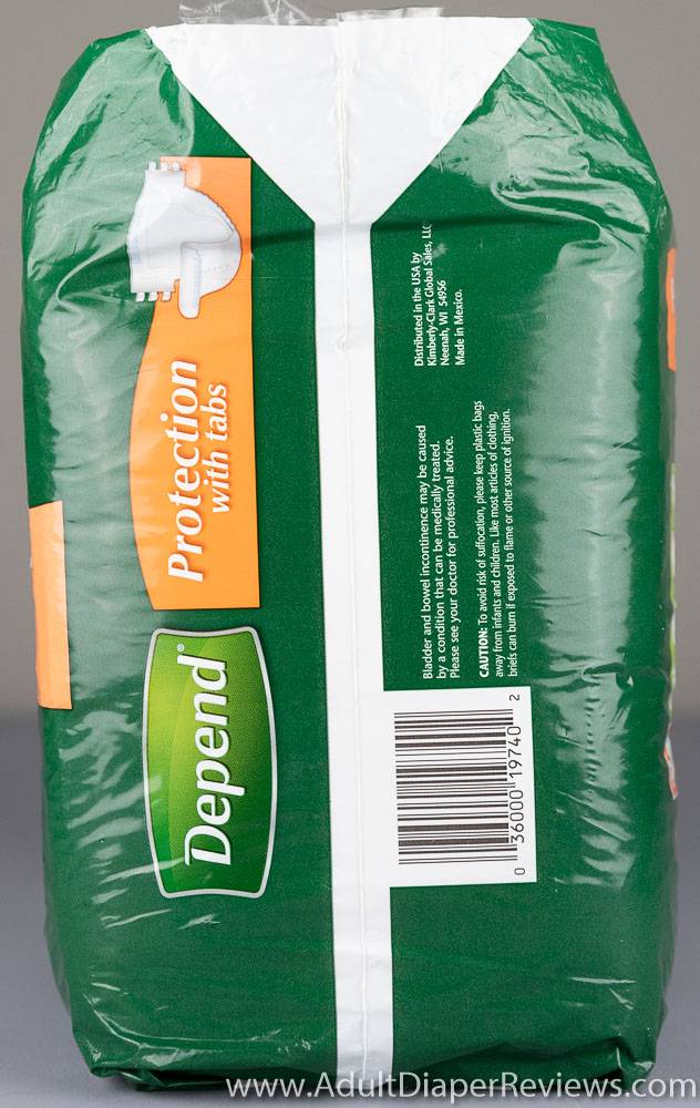 Depend Protection With Tabs Medium Bag Right With UPC