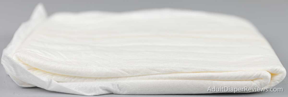 Life Brand Adult Briefs side of diaper showing thickness.